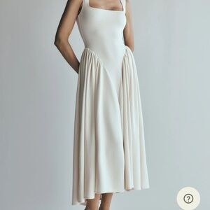 Sharon Scuba Jersey Midi Dress - Ivory